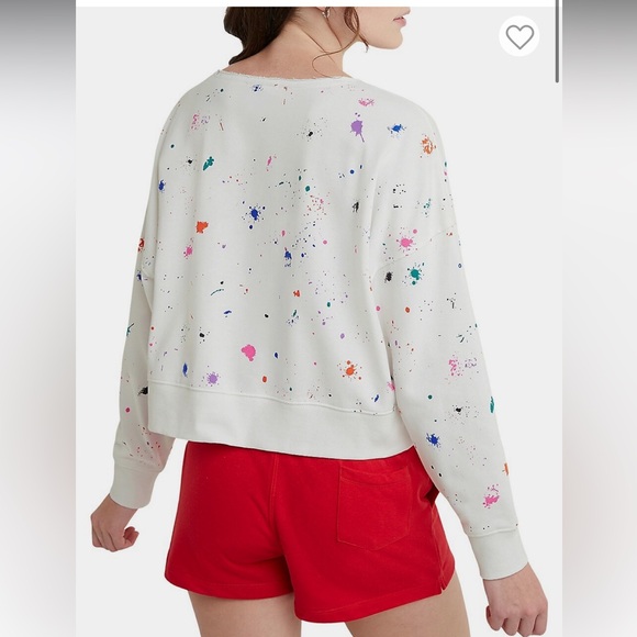 Champion Splatter Paint Oversized semi-cropped Sweatshirt, excellent condition - Picture 2 of 6